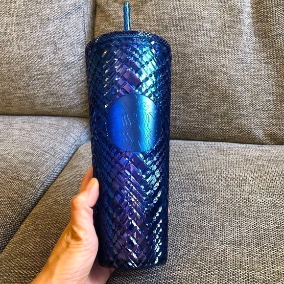Starbucks Jeweled Diamond Blue Azure Holiday 2022 Ice Tumbler Venti Gift - Picture 10 of 14